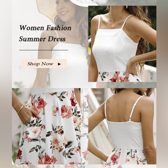 NWOT Black floral strap dress - Picture 9 of 9